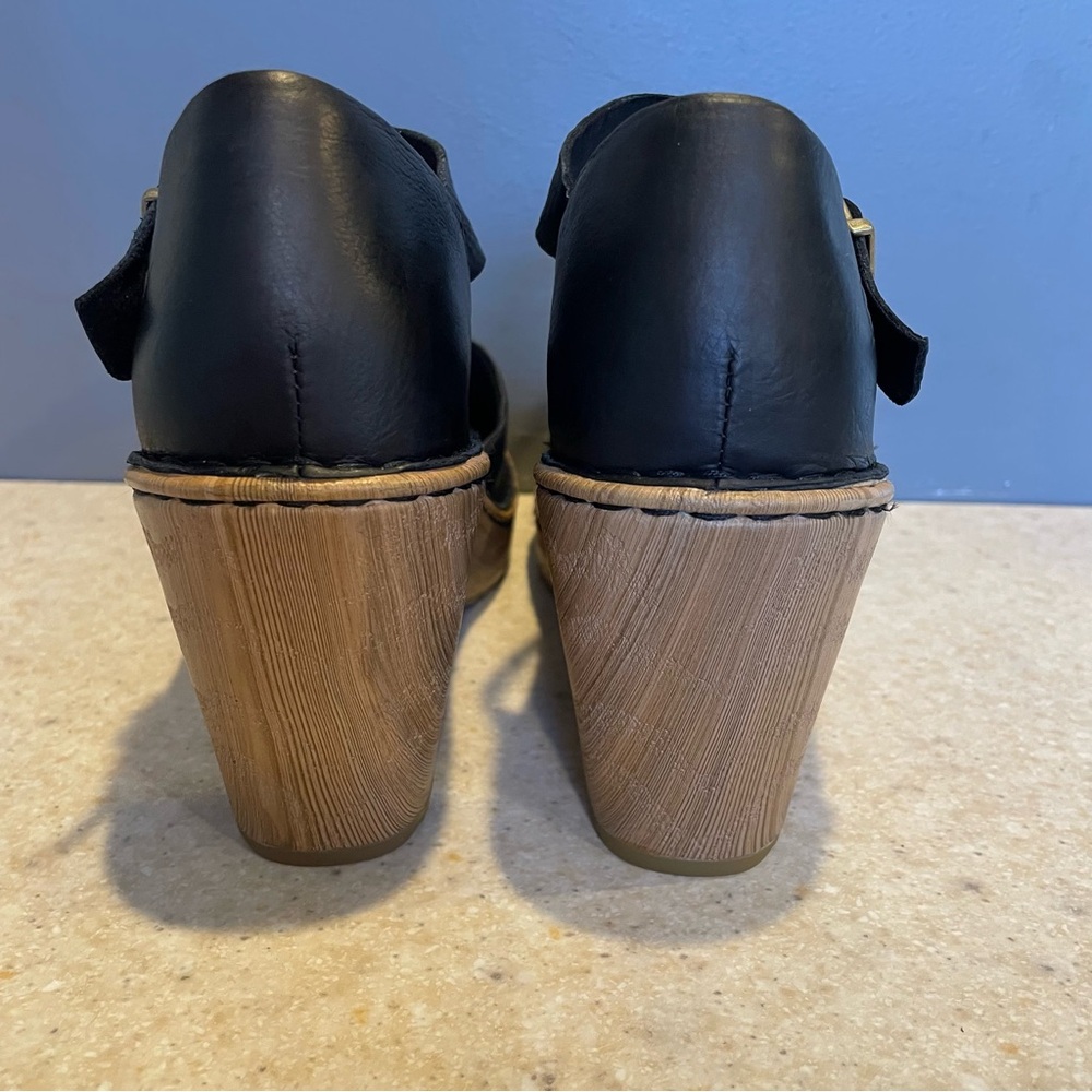 BORN Nellie Comfort Mary Jane Wedge Sandal Leather Clog Handcrafted Scandi Boho - Picture 4 of 16